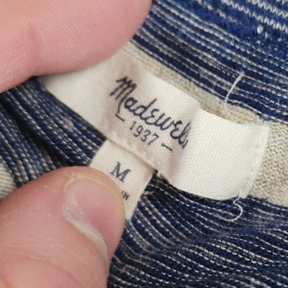 Madewell  Navy Gray Striped Racerback Maxi Dress Size Medium - Picture 9 of 9